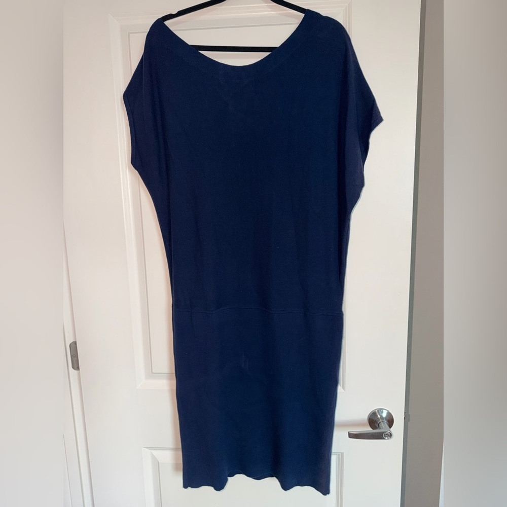 Banana Republic Women’s Navy Blue Knit Dress size XL - Picture 2 of 7